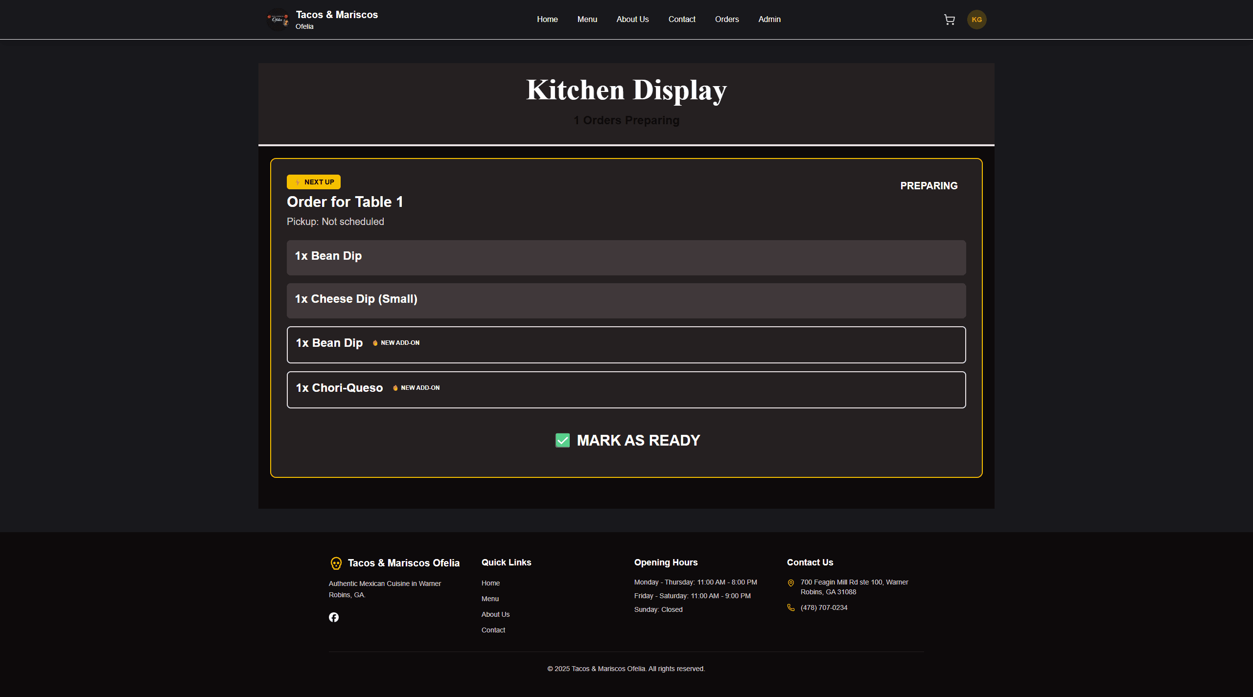 Kitchen Display System